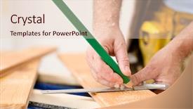  Presentation with home improvement - Audience pleasing presentation consisting of home improvement - close-up of handyman measure wooden floor backdrop and a lemonade colored foreground