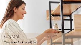  Presentation with home improvement - Amazing PPT theme having home-improvement-decoration-and-people backdrop and a soft green colored foreground