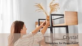  Presentation with home improvement - Cool new presentation theme with home-improvement-decoration-and-people backdrop and a coral colored foreground