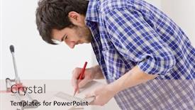  Presentation with home improvement - Colorful slide deck enhanced with home improvement - handyman cut ceramic backdrop and a soft green colored foreground