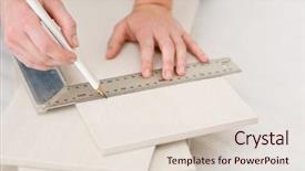  Presentation with home improvement - Beautiful theme featuring tools construction materials - home improvement - handywoman measuring backdrop and a lemonade colored foreground