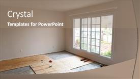  Presentation with flooring - Audience pleasing slide set consisting of home-improvement-project-laying-plywood backdrop and a coral colored foreground