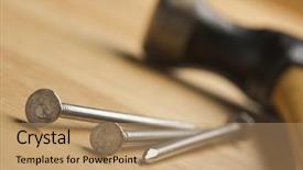  Presentation with home improvement - Beautiful presentation theme featuring home improvement tools - hammer and nails abstract backdrop and a coral colored foreground