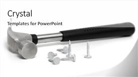  Presentation with home improvement - Audience pleasing theme consisting of home improvement tools - hammer and nails backdrop and a white colored foreground