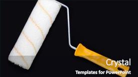  Presentation with home improvement - Presentation theme featuring home improvement wall decorating paint roller tool background and a black colored foreground