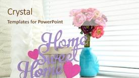  Presentation with white letters - Audience pleasing PPT layouts consisting of home in colorful letters backdrop and a cream colored foreground