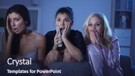  Presentation with horror movie - Beautiful presentation theme featuring home in pyjamas at night backdrop and a wine colored foreground