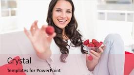  Presentation with healthy living - Presentation consisting of home in the living background and a coral colored foreground