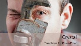  Presentation with home inspection - Presentation theme featuring home inspection - plumber background and a mint green colored foreground