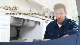  Presentation with inspection - Presentation theme with home inspection - plumber background and a lemonade colored foreground