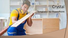  Presentation with carpenter - Amazing presentation theme having home inspection - repairman carpenter inspecting examining backdrop and a  colored foreground