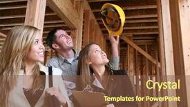  Presentation with construction women - Slide deck with home inspection - two women real estate agents background and a tawny brown colored foreground