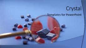  Presentation with house - Amazing PPT layouts having home magnifying glass - miniature model house with magnifier backdrop and a light blue colored foreground
