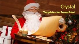  Presentation with scroll - Colorful slide set enhanced with home interior reading wish list backdrop and a tawny brown colored foreground