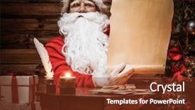  Presentation with scroll - Colorful presentation theme enhanced with home interior reading wish list backdrop and a tawny brown colored foreground