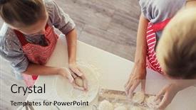  Presentation with mom daughter - PPT layouts featuring home interior top view point background and a soft green colored foreground