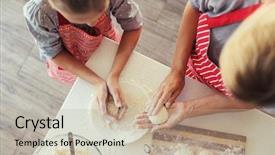  Presentation with mom daughter - Amazing PPT layouts having home interior top view point backdrop and a mint green colored foreground