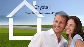  Presentation with land - Audience pleasing slides consisting of home investment backdrop and a light blue colored foreground