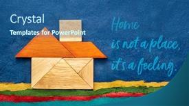  Presentation with inspirational abstract - Presentation theme with home-is-not-a-place background and a ocean colored foreground