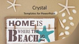  Presentation with teal beach wood - Amazing presentation theme having home is where the beach backdrop and a coral colored foreground