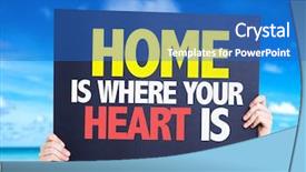  Presentation with home is where the heart is - Beautiful theme featuring home is where your heart backdrop and a teal colored foreground