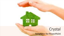  Presentation with health environment - PPT theme enhanced with home isolated on white background background and a lemonade colored foreground