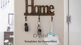  Presentation with medical face mask - Slides with home-key-hanger-rack-next background and a light gray colored foreground