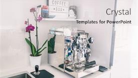  Presentation with decor - Theme having home-kitchen-decor-coffee-bar background and a light gray colored foreground