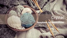  Presentation with knitting - Cool new PPT layouts with home-life-knitting-concept-knitting backdrop and a coral colored foreground