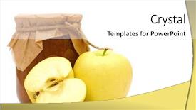  Presentation with jam - Theme featuring home made apple jam on a white background background and a white colored foreground