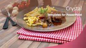  Presentation with beef - Slide set consisting of home-made-beef-bourguignon background and a coral colored foreground