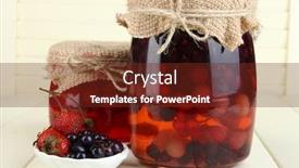  Presentation with jam - Colorful theme enhanced with home made berry jam on wooden table backdrop and a tawny brown colored foreground