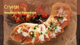  Presentation with mozzarella cheese - Cool new PPT theme with home-made-bread-stuffed backdrop and a red colored foreground