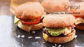  Presentation with burgers - Audience pleasing slides consisting of home-made-burgers backdrop and a coral colored foreground