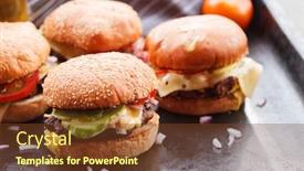  Presentation with burgers - Cool new presentation with home-made-burgers backdrop and a tawny brown colored foreground