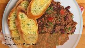  Presentation with chilli - Beautiful slide deck featuring home-made chilli con carne and garlic bread backdrop and a red colored foreground