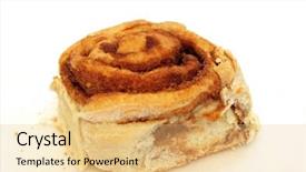  Presentation with cinnamon - Slide set consisting of home-made-cinnamon-bun-surrounded background and a yellow colored foreground