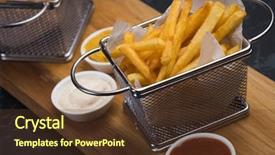  Presentation with french fries - Theme enhanced with home made french fries served background and a tawny brown colored foreground