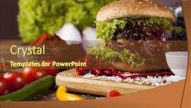  Presentation with desk - Audience pleasing slide deck consisting of home-made-hamburge-wooden-desk backdrop and a tawny brown colored foreground