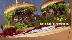  Presentation with desk - Theme with home-made-hamburge-wooden-desk background and a tawny brown colored foreground