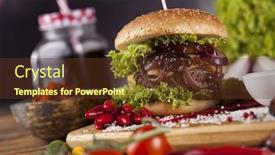  Presentation with desk - Cool new presentation theme with home-made-hamburge-wooden-desk backdrop and a tawny brown colored foreground