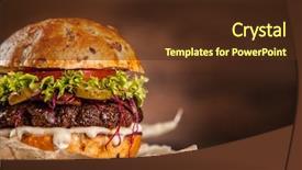  Presentation with hamburger - Slide set enhanced with home made hamburger with lettuce background and a tawny brown colored foreground