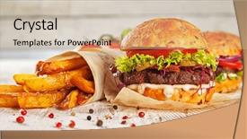  Presentation with table meal plan for osteotphorosis - Colorful slide deck enhanced with home made hamburger with lettuce backdrop and a coral colored foreground