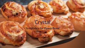  Presentation with mozzarella cheese - Theme enhanced with home made pizza rolls background and a red colored foreground