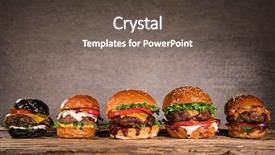  Presentation with home design - PPT layouts enhanced with home made tasty burger background and a gray colored foreground