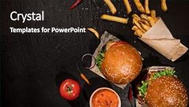  Presentation with home design - Amazing PPT theme having home made tasty burger backdrop and a wine colored foreground