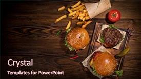  Presentation with home design - Colorful slides enhanced with home made tasty burger backdrop and a wine colored foreground