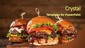  Presentation with home design - PPT theme enhanced with home made tasty burger background and a tawny brown colored foreground