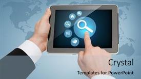  Presentation with business technology internet and network - Theme with home magnifying glass - business internet and technology concept background and a  colored foreground