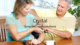  Presentation with monitoring - Slide deck featuring home measuring blood pressure background and a  colored foreground